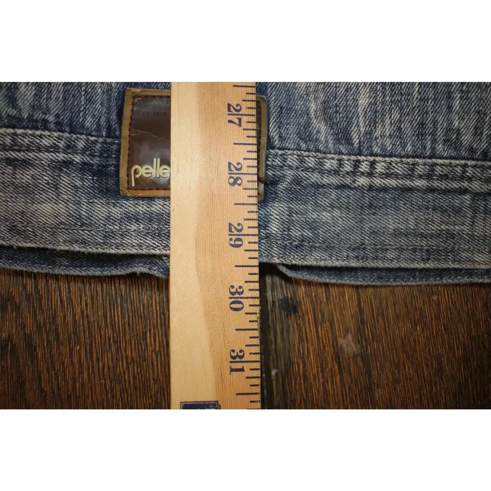 Vintage Pelle Pelle Denim Jacket XL 90s Light Wash Jean Coat  HipHop Streetwear